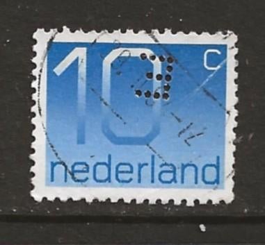 S- Ned. gest. met Perfin E, Postzegels en Munten, Postzegels | Nederland, Ophalen of Verzenden, Na 1940, Gestempeld