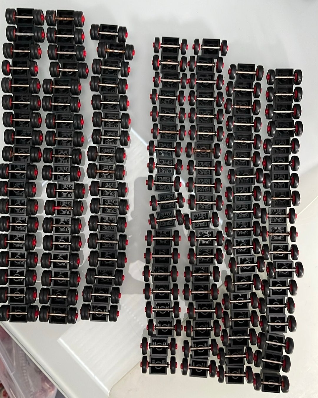 Lego wieltjes - plm 125 stuks - €0,25/stuk, Gebruikt, Lego, Ophalen of Verzenden, Compleet