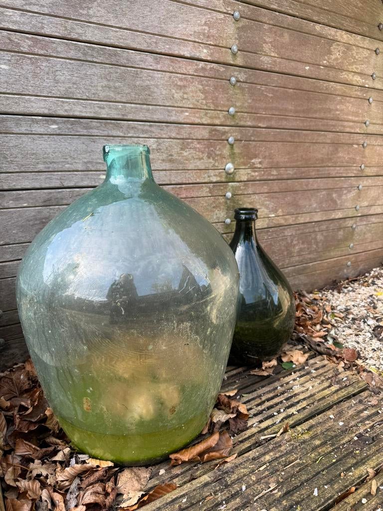 Grote oude gistingsflessen wijn wijnfles decoratie vintage, Ophalen, Gebruikt