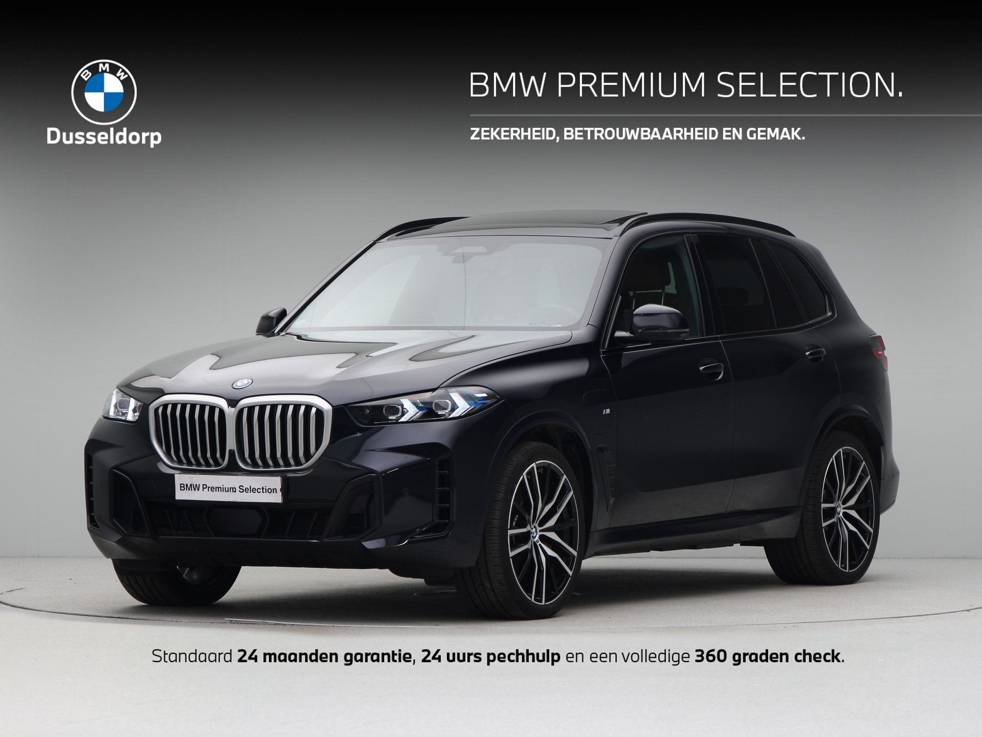 BMW X5 xDrive50e M-Sport (bj 2025, automaat), Auto's, Gebruikt, 2395 kg, Met garantie (alle), Blauw