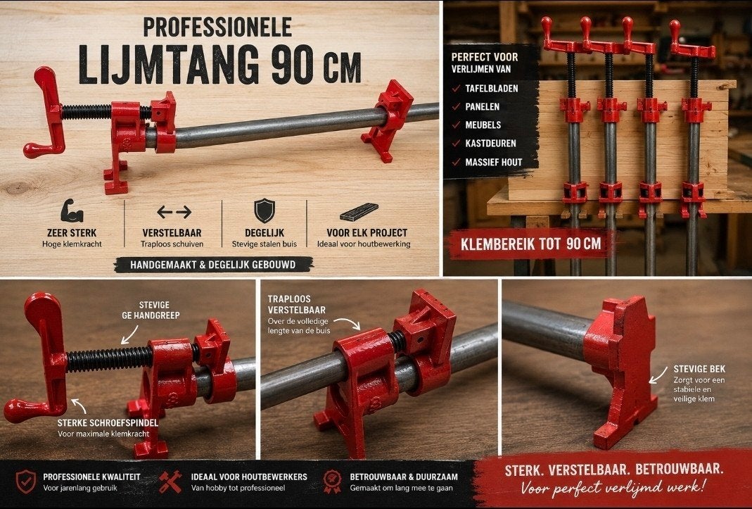 Professionele Lijmtang 90 cm | Verstelbare Buisklem | Op Maa, Ophalen of Verzenden, Nieuw