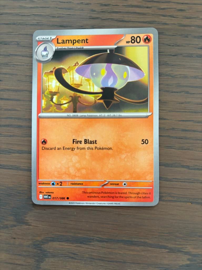 Pokémon Kaart: Lampent 017/086 - Zo goed als nieuw, Ophalen of Verzenden, Zo goed als nieuw, Losse kaart