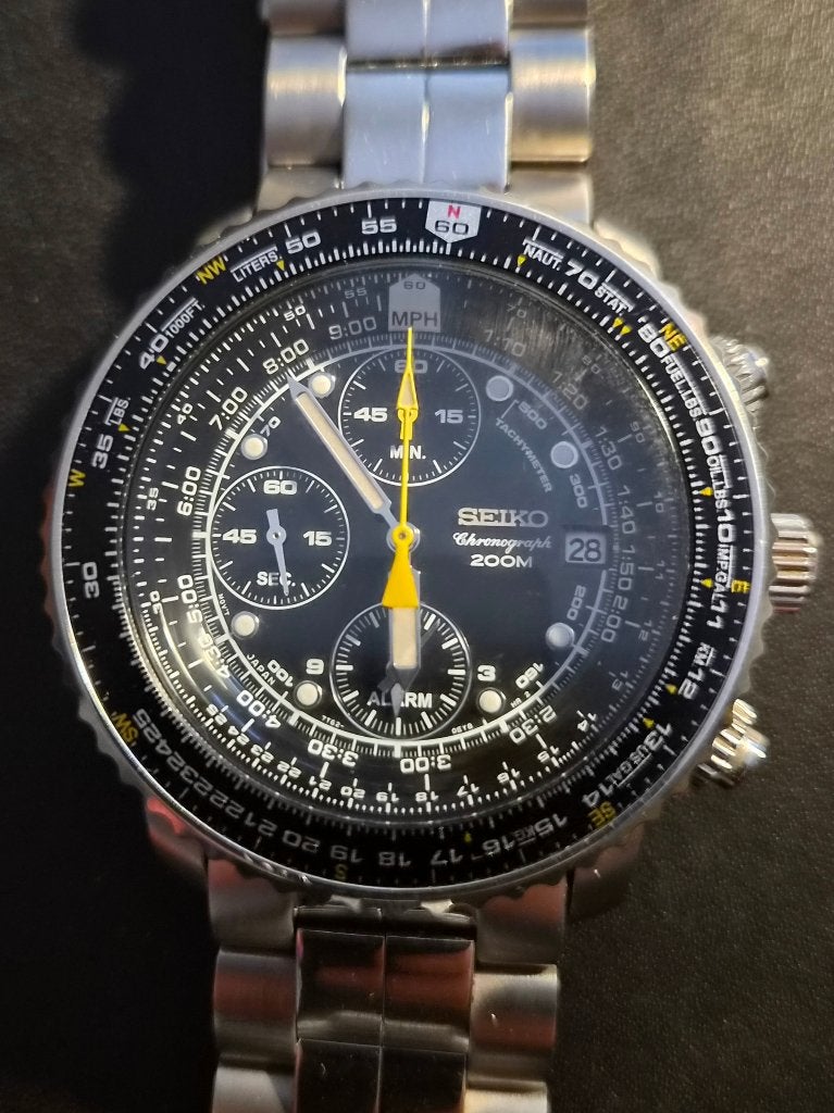 Seiko Flightmaster 7T62-OEBO, Sieraden, Tassen en Uiterlijk, Staal, Ophalen of Verzenden, Zo goed als nieuw, Seiko