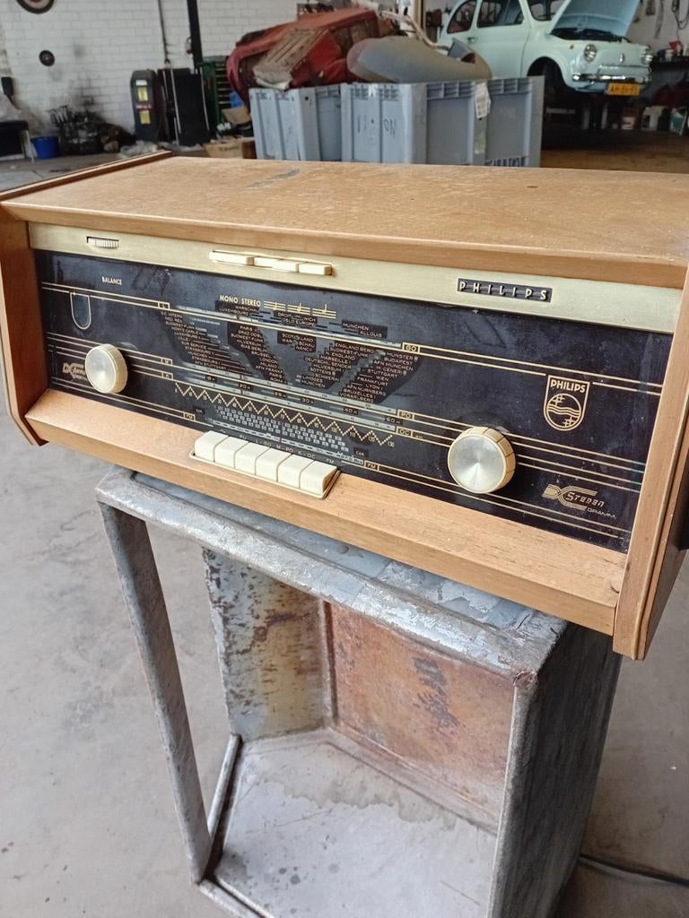 Radio PHILIPS BI-AMPLI B5X23A "plano", Antiek en Kunst, Antiek | Tv's en Audio, Ophalen of Verzenden