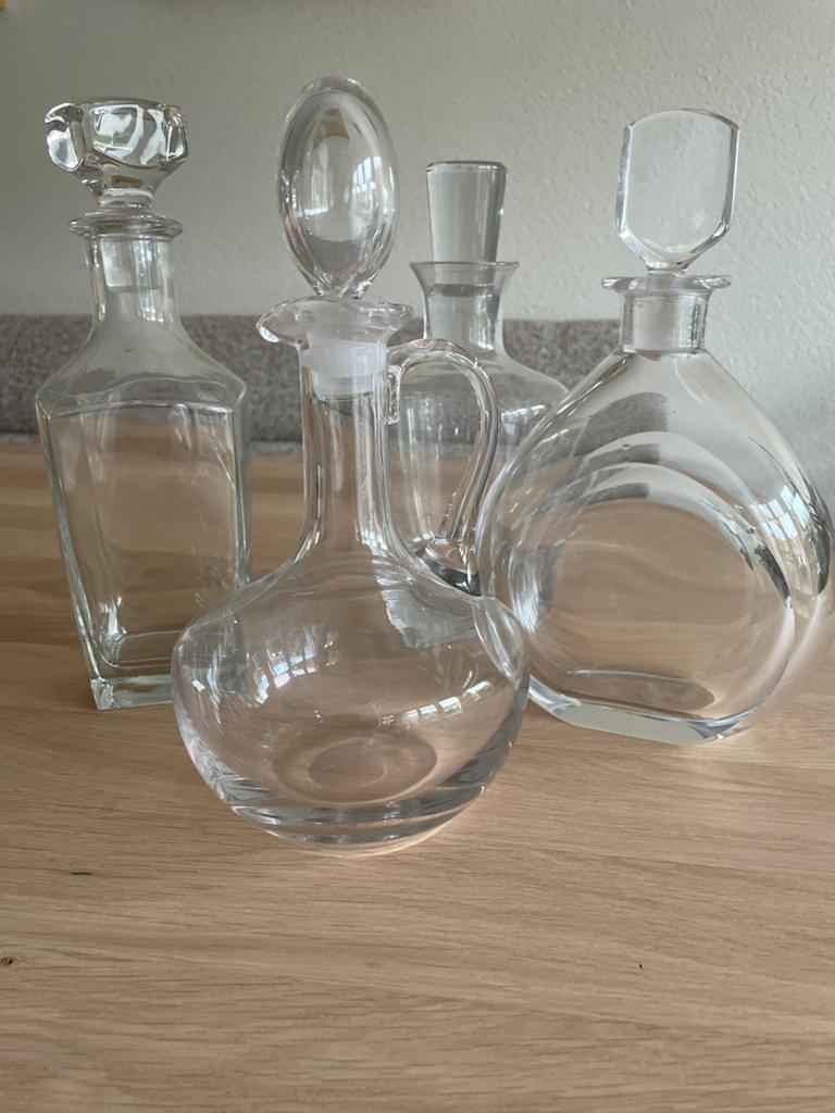 Set van 5 Kristallen Karaffen, Antiek en Kunst, Antiek | Glas en Kristal, Ophalen of Verzenden