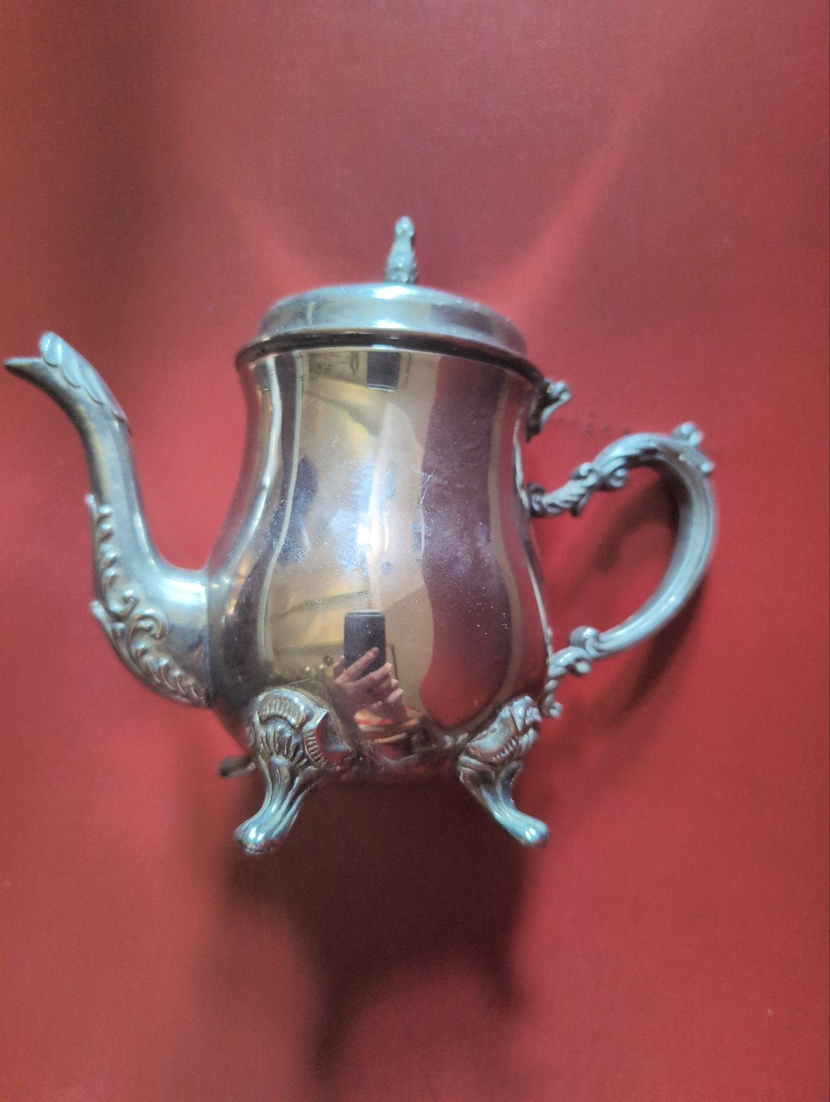 Theepot , verzilverd, Ophalen of Verzenden, Zilver
