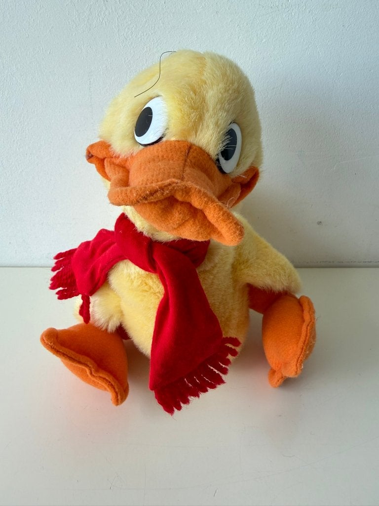 Knuffel Alfred Jodocus Kwak 25 cm / Herman van Veen / 1989, Geel, Ophalen of Verzenden, Zo goed als nieuw, Wasbaar