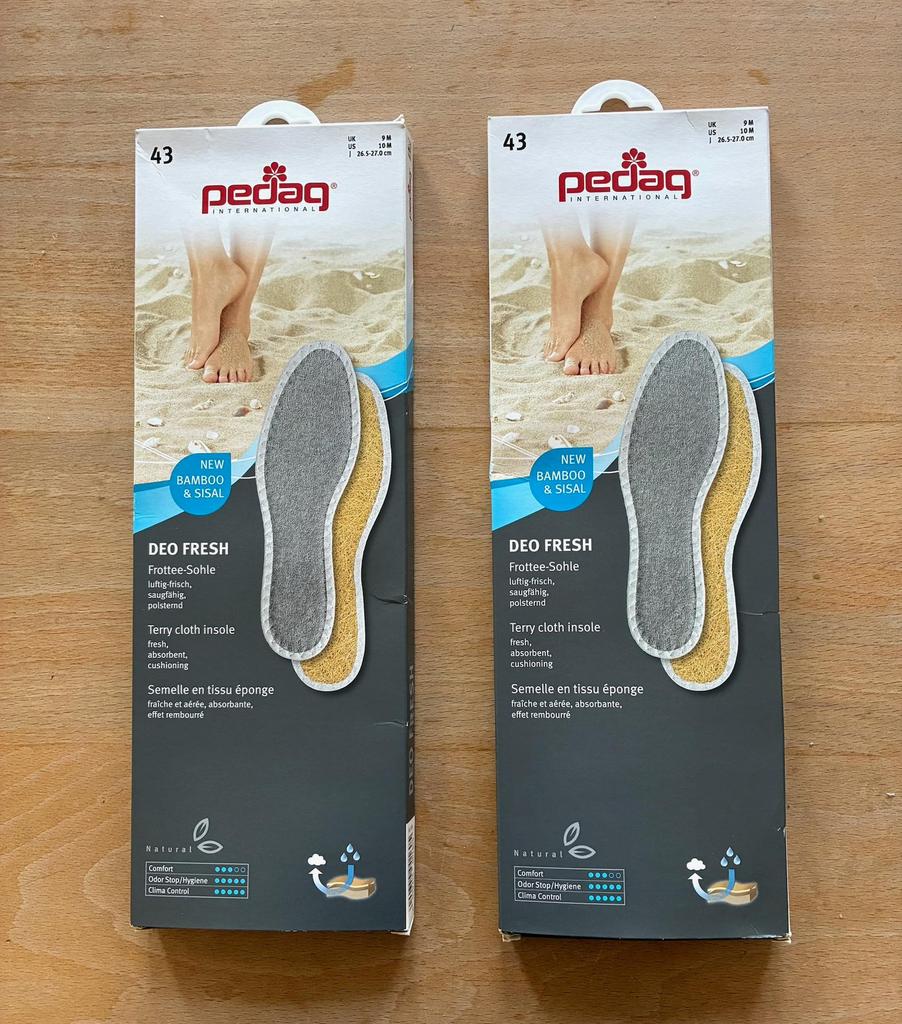 2 x Pedag deo fresh blote voeten inlegzooltjes maat 43 NIEUW, Ophalen, Nieuw