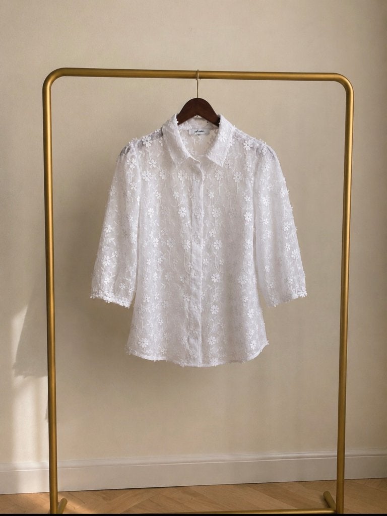 Ambika blouse L, Maat 38/40 (M), Wit, Ophalen of Verzenden, Zo goed als nieuw