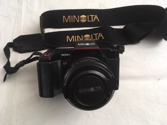 Minolta 5000 AF Spiegelreflexcamera met 35-70mm lens, Ophalen of Verzenden, Gebruikt, Spiegelreflex, Minolta