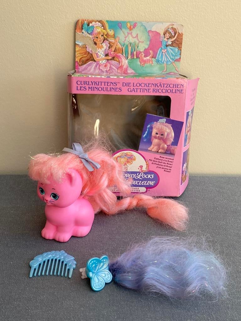 Vintage Lady Lovely Locks Curly Kitten 1988 Mattel, Ophalen of Verzenden, Gebruikt, Pop