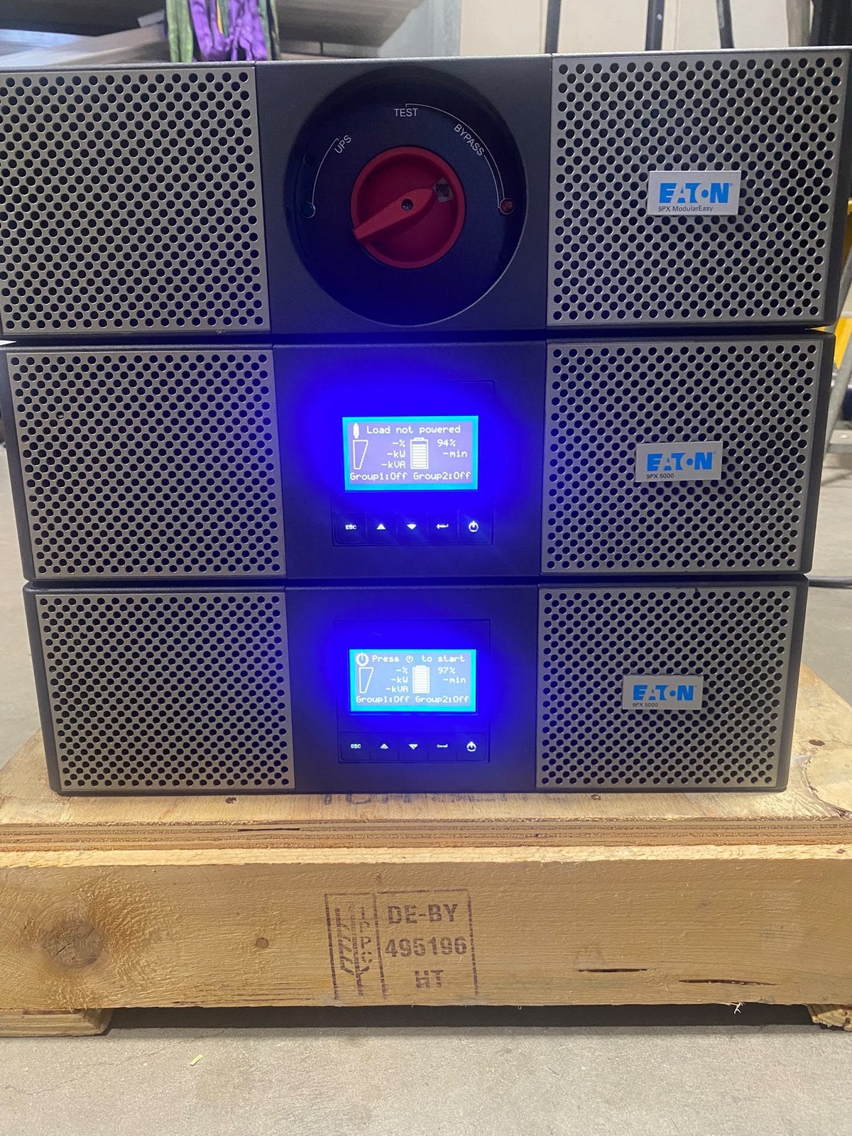 Eaton 9PX Enterprise UPS Set: 2x 9PX 5000i (5kVA) +9PXMEZ6Ki, Ophalen, Zo goed als nieuw