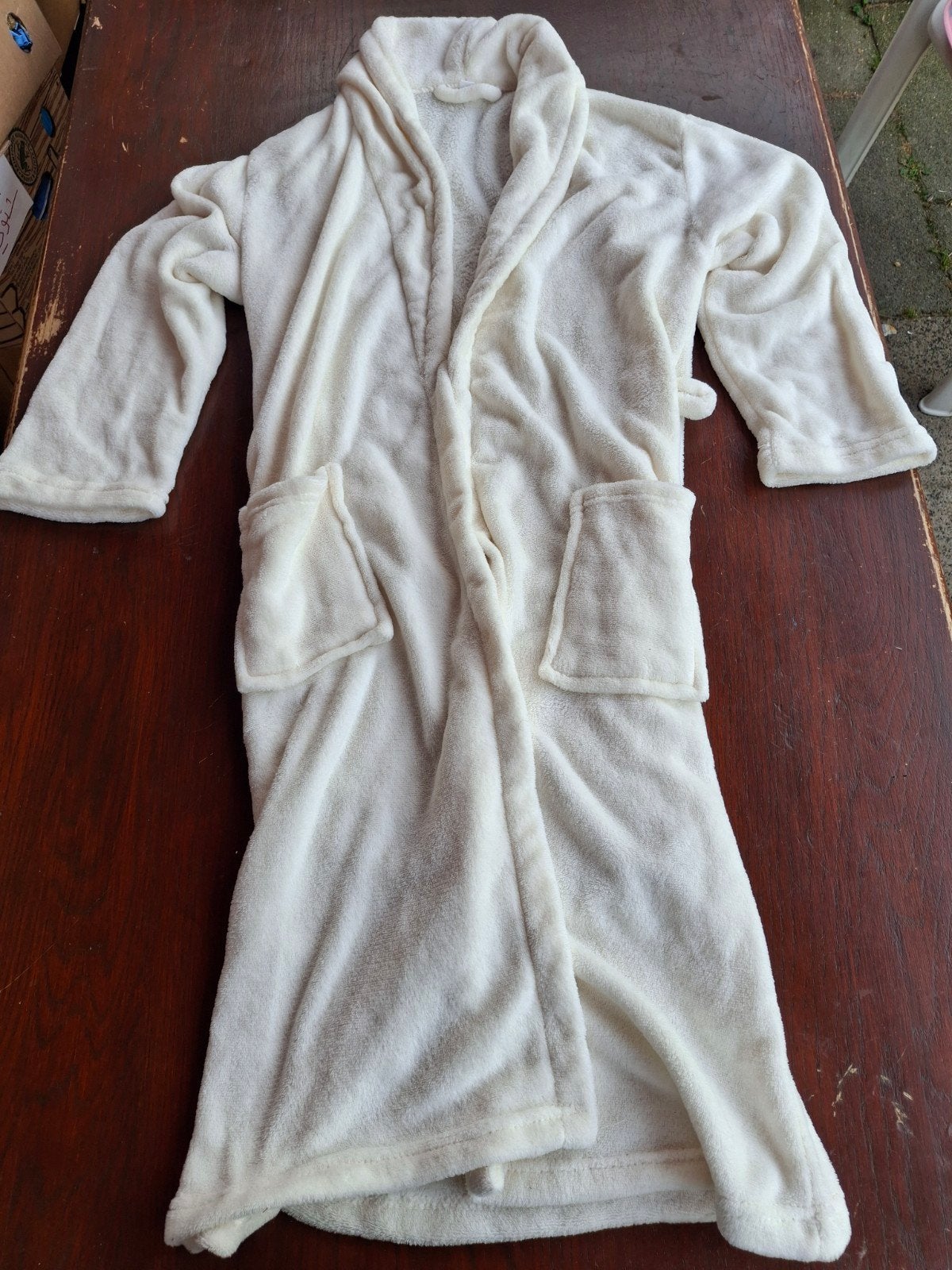 Witte Fleece Badjas S/M - Zacht, Warm & Comfortabel, Basic Nalbo, Ophalen of Verzenden, Zo goed als nieuw