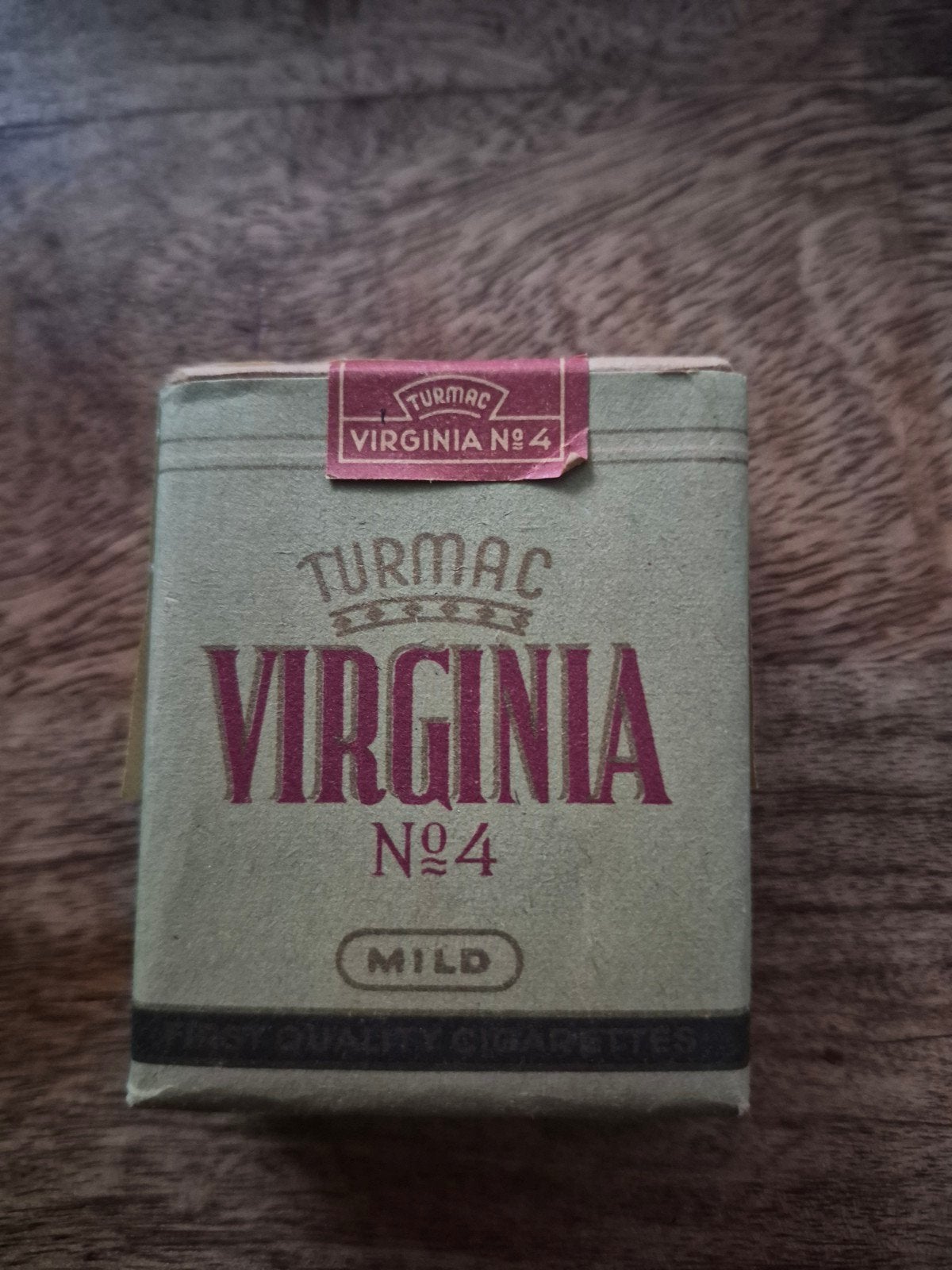 Vintage Turmac Virginia No. 4 sigarettenpakje, Ophalen, Nieuw, Tabaksdoos of Verpakking