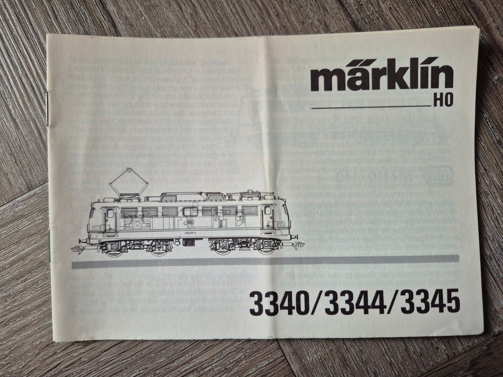 Marklin boekje van de 3340/3344/3345., Wisselstroom, Gebruikt, Märklin, Boek, Tijdschrift of Catalogus