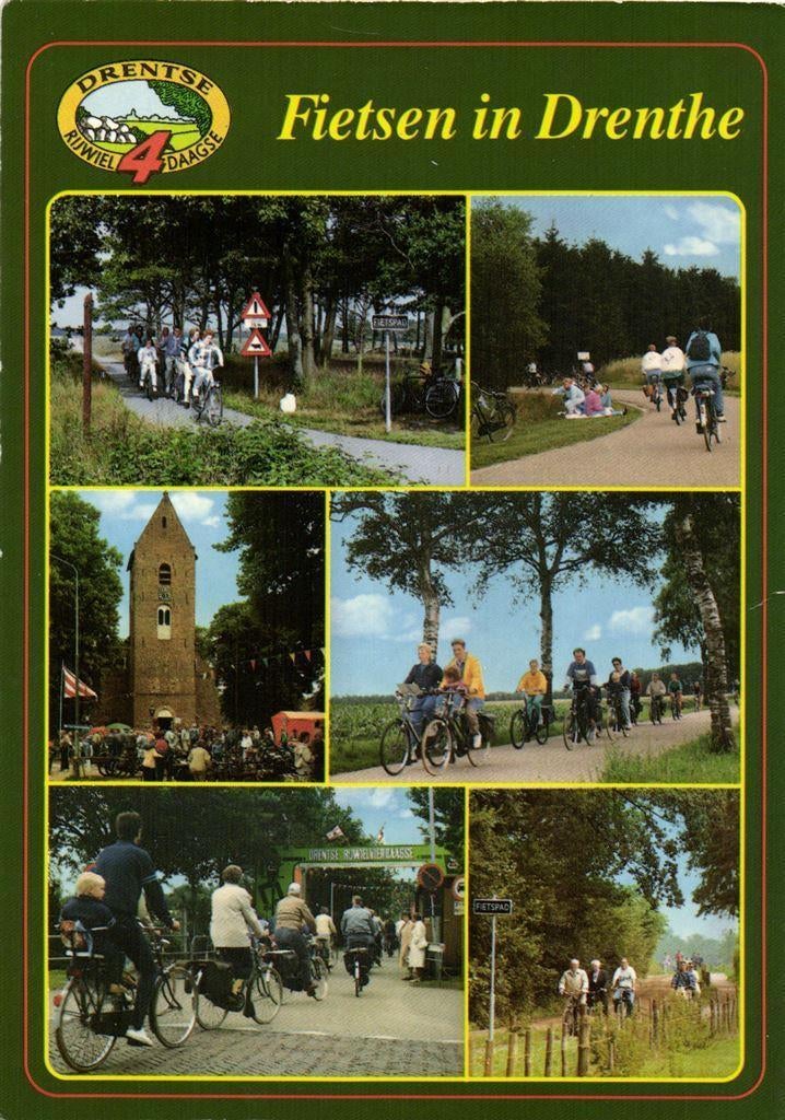 Fietsen in Drenthe - 6 afb - 1992 gelopen, Ophalen of Verzenden, Voor 1920, Gelopen, Drenthe