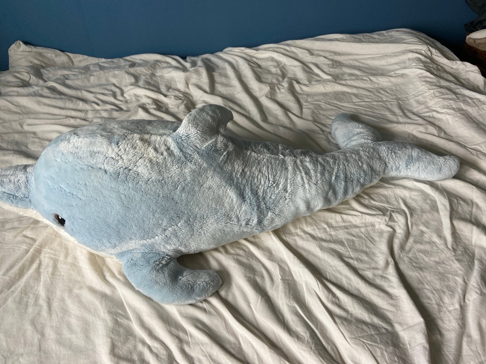 Grote blauwe dolfijn knuffel van IKEA, IKEA, Overige typen, Blauw, Ophalen of Verzenden