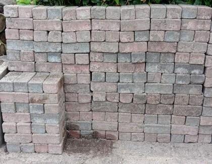 366 betonklinkers bkk, Tuin en Terras, Ophalen, Gebruikt, Klinkers, 5 tot 10 m²