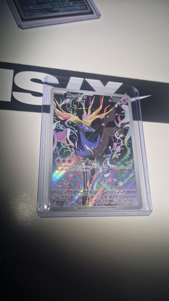Xerneas Pokémon Kaart - speciaal, Ophalen of Verzenden, Zo goed als nieuw, Losse kaart, Foil