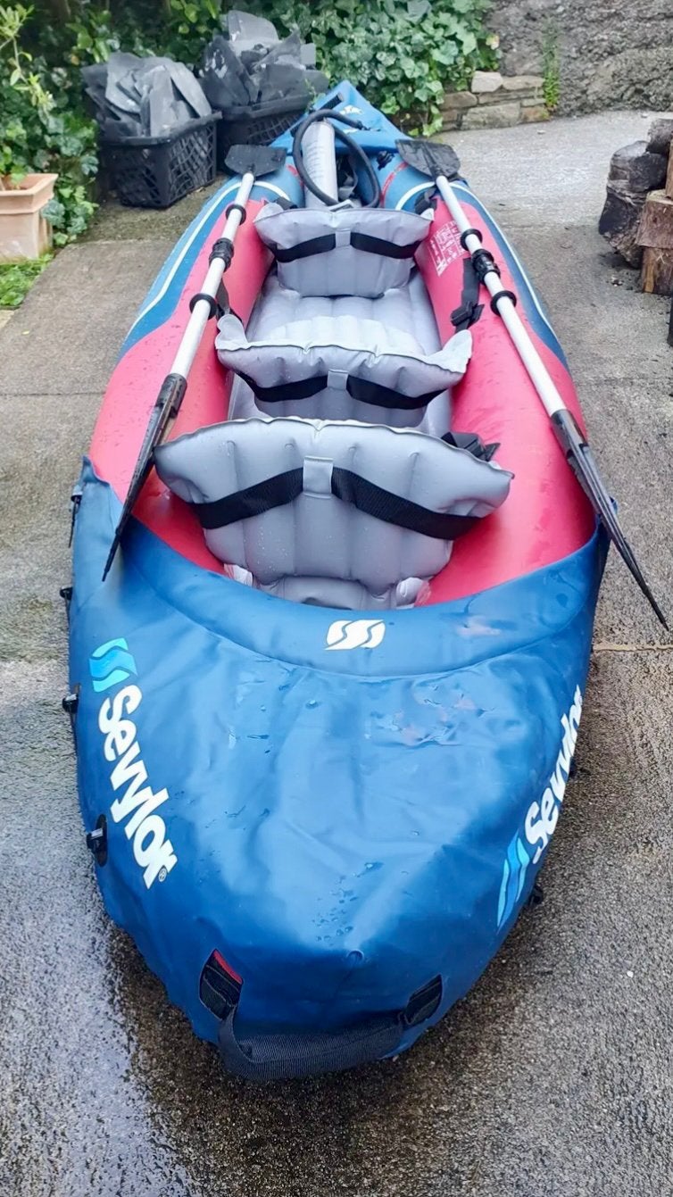 Sevylor Tahiti Plus - opblaasbare kano of kajak, Watersport en Boten, Kano's, Ophalen, Drie personen of meer, Kajak, Gebruikt