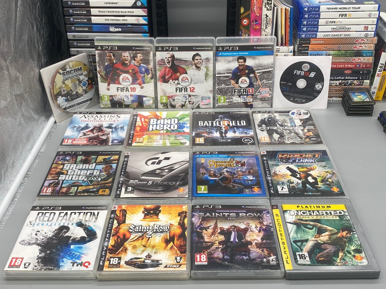 PlayStation 3 games bundel - GTA V Ratchet & Clank Uncharted, Overige genres, Ophalen of Verzenden, Zo goed als nieuw, Eén computer