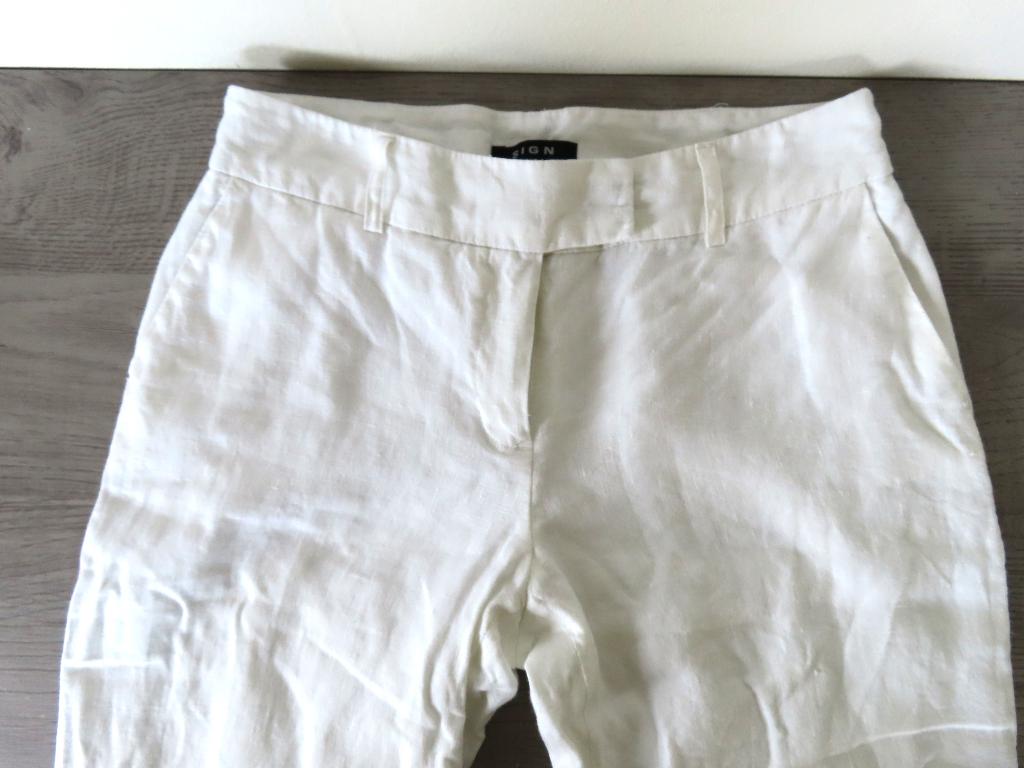 SIGN Fijne 100% Linnen Pantalon/broek met Voering S 36, Kleding | Dames, Broeken en Pantalons, Wit, Ophalen of Verzenden, Zo goed als nieuw