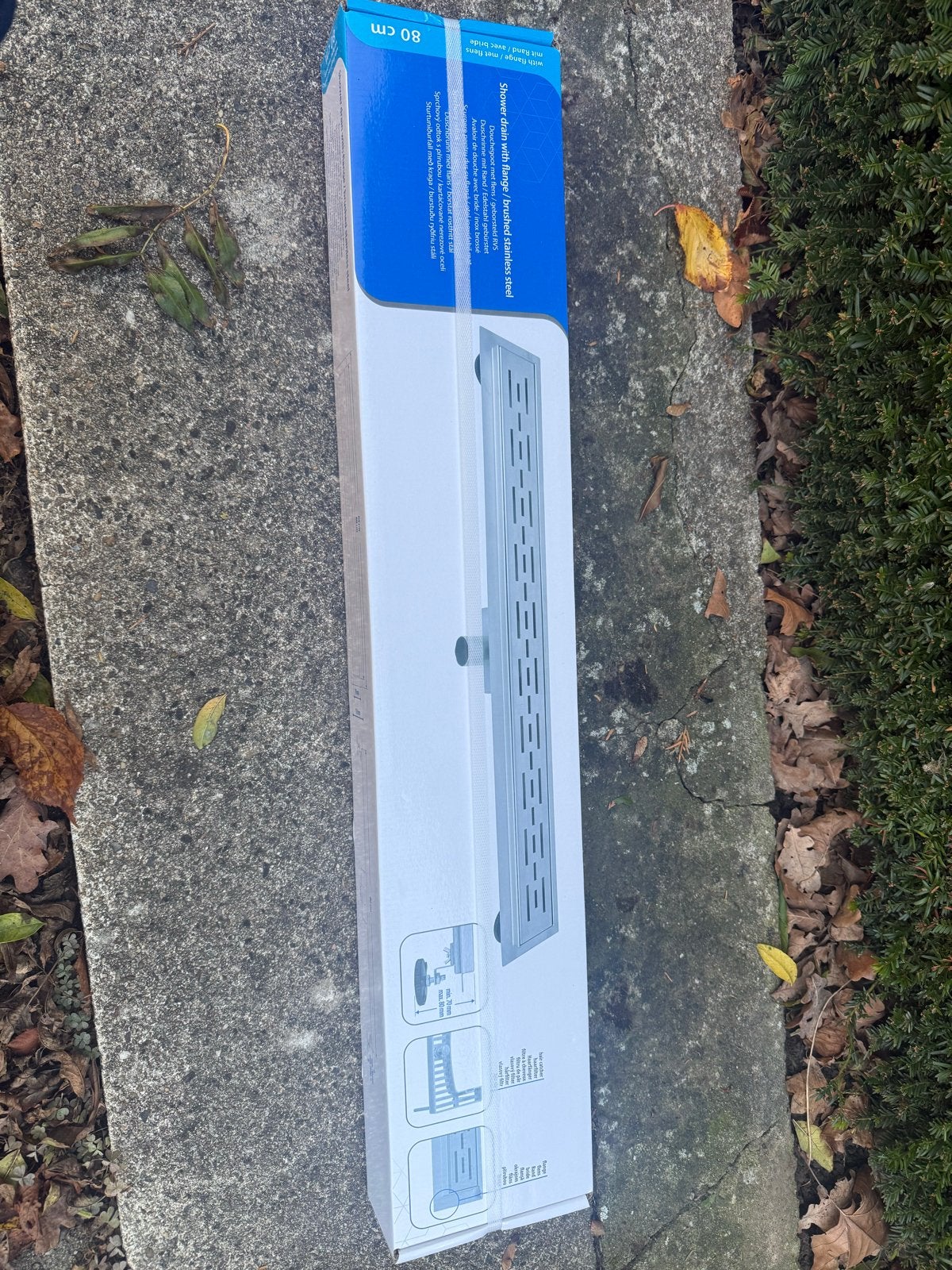 Douchegoot met flens / geborsteld RVS - 80 cm, Ophalen of Verzenden, Nieuw, Rvs, Douche