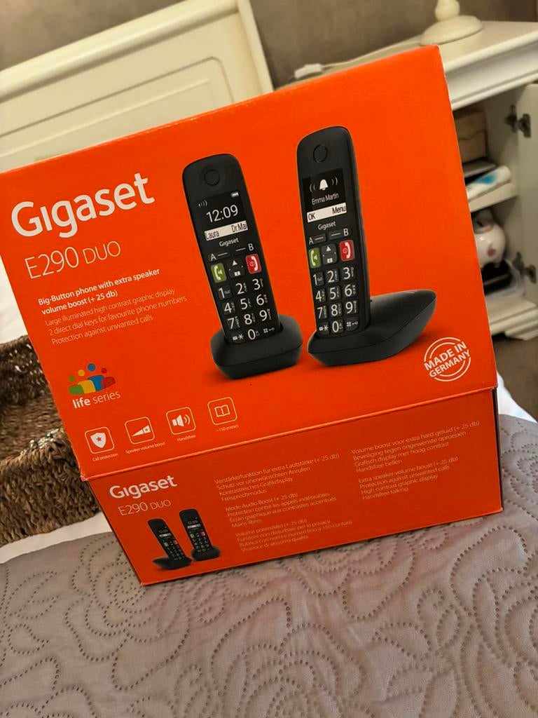 Huis Telefoon set met grote cijfers!! Nieuw, Ophalen, Zo goed als nieuw, 2 handsets