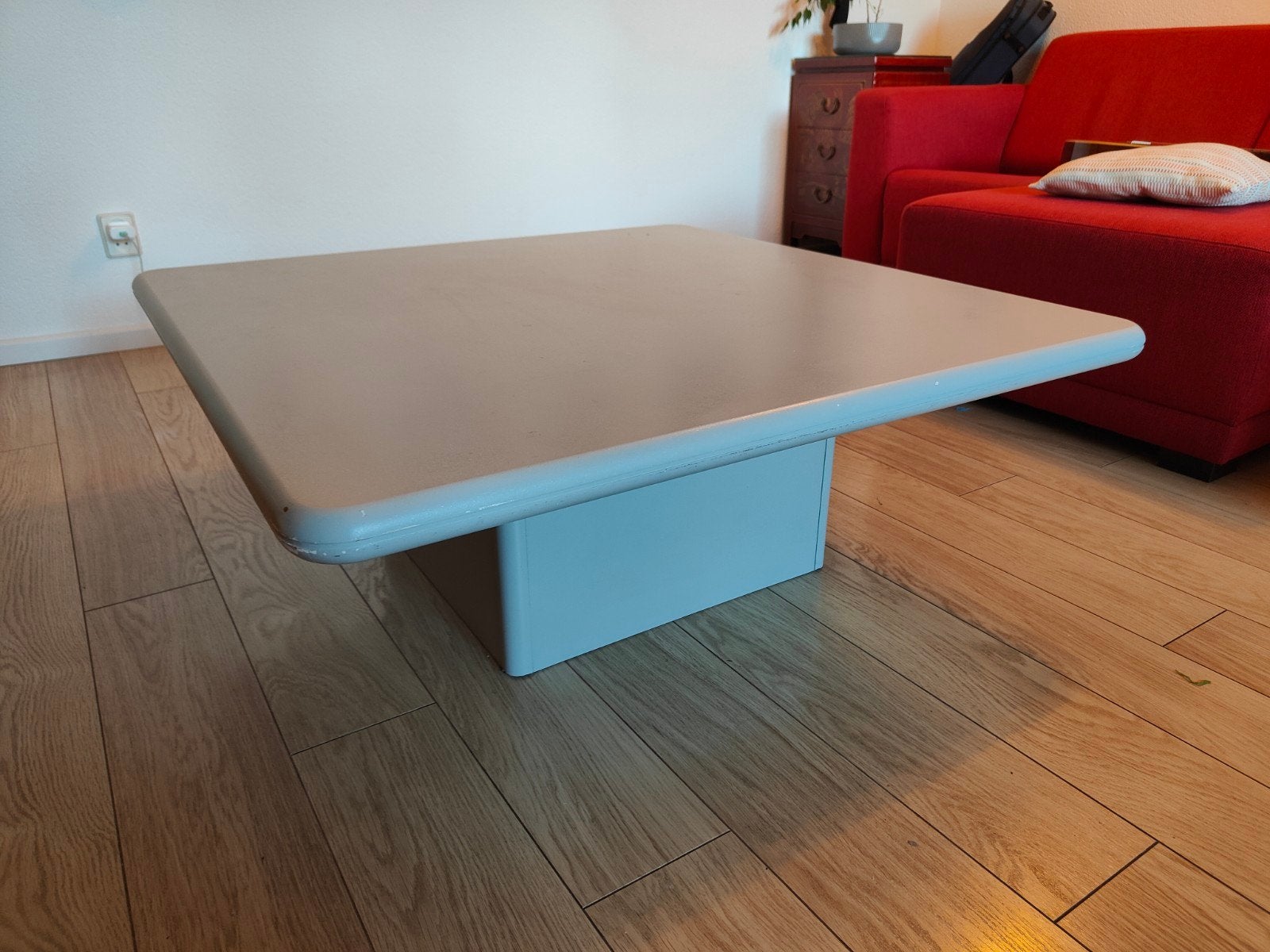 Moderne vierkante salontafel 1x1 meter, Huis en Inrichting, Tafels | Salontafels, Ophalen, Gebruikt, Vierkant, Modern