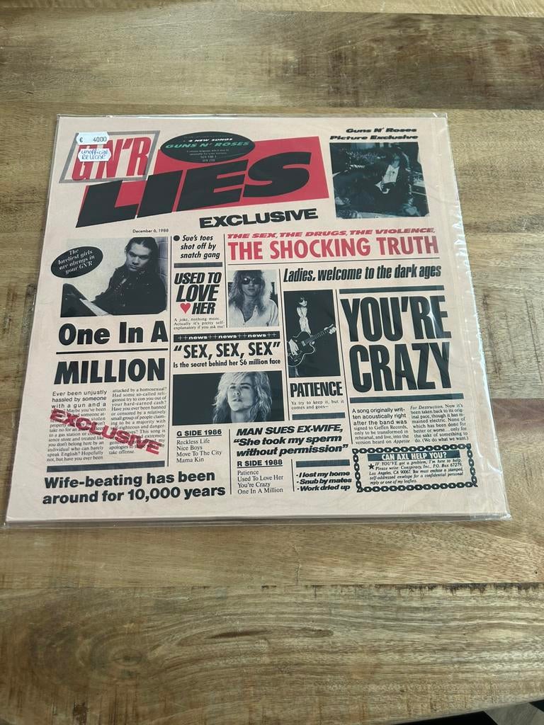 Guns N’ Roses – G N’ R Lies LP (Unofficial Release) Nieuw, Cd's en Dvd's, Vinyl | Hardrock en Metal, Ophalen of Verzenden, Nieuw in verpakking