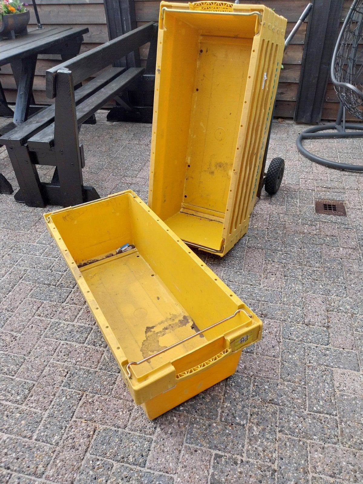 6 mooie grote kunstof bakken, Ophalen of Verzenden, 60 cm of meer, Bak of Kist, Minder dan 35 cm