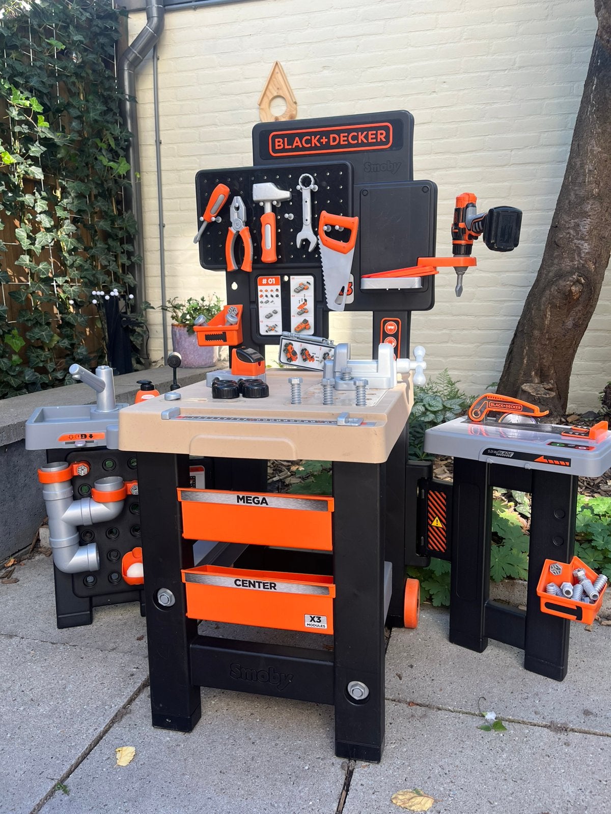 Smoby Black+Decker Mega Center werkbank + trolley & extra’s
