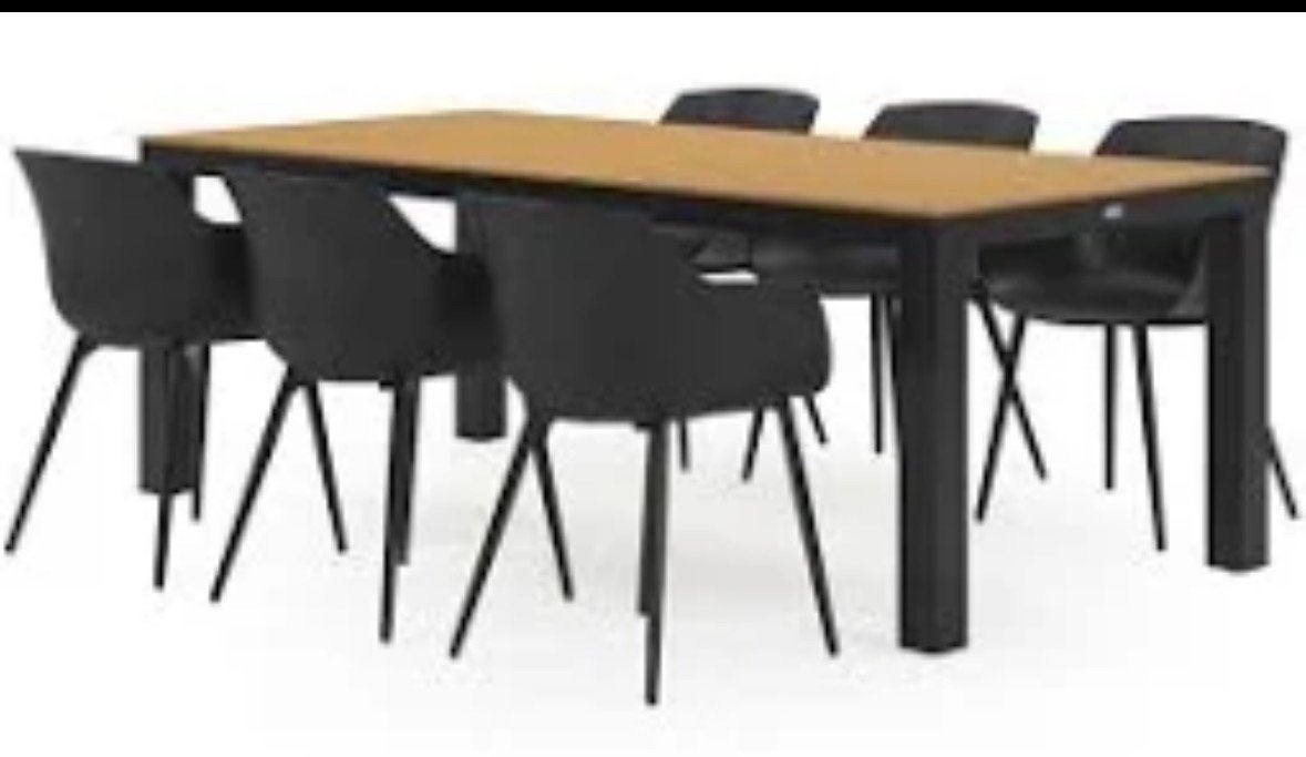 Tuinset met 4 stoelen inclusief kussens, Ophalen, Gebruikt, Zwart, Vier