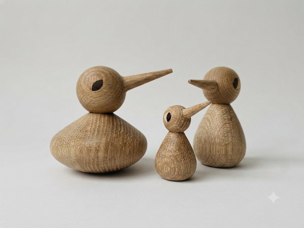 Bird Family - Hout - Nieuw! Design, Huis en Inrichting, Hout, Verzenden, Nieuw, Scandinavisch