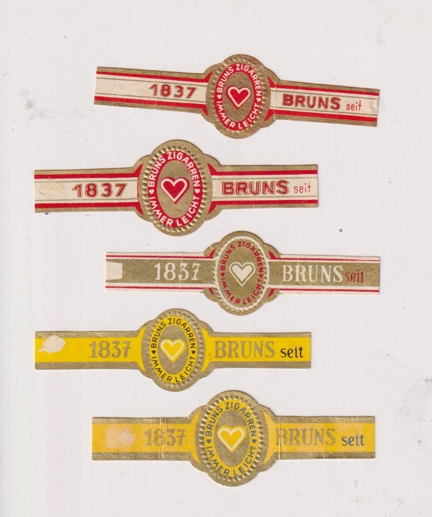 sigarenbanden - BRUNS, Ophalen of Verzenden, Zo goed als nieuw, Sigarenbandjes