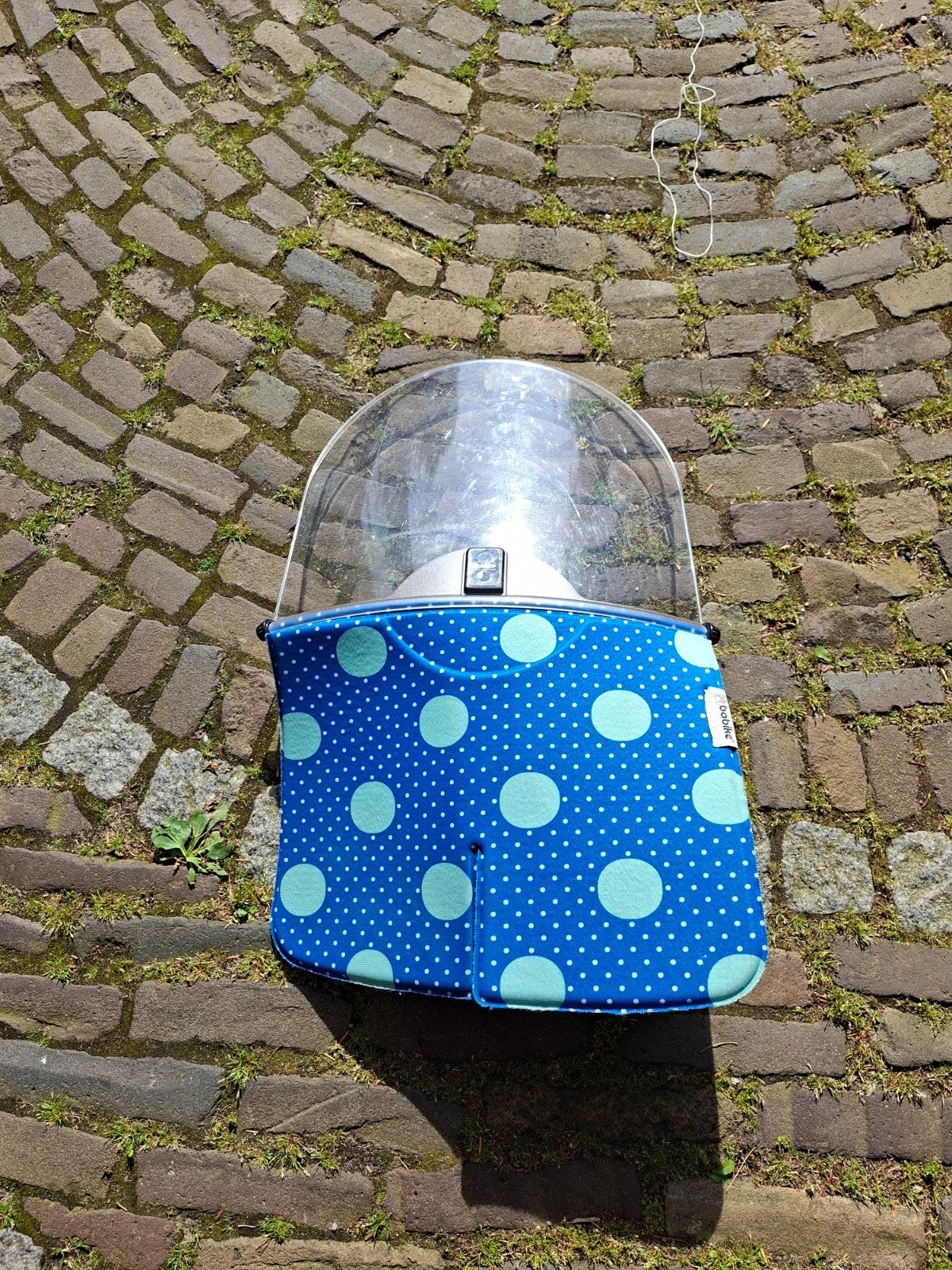 GRATIS Bobike voorzitje met windscherm - Blauw met stippen, Ophalen, Gebruikt