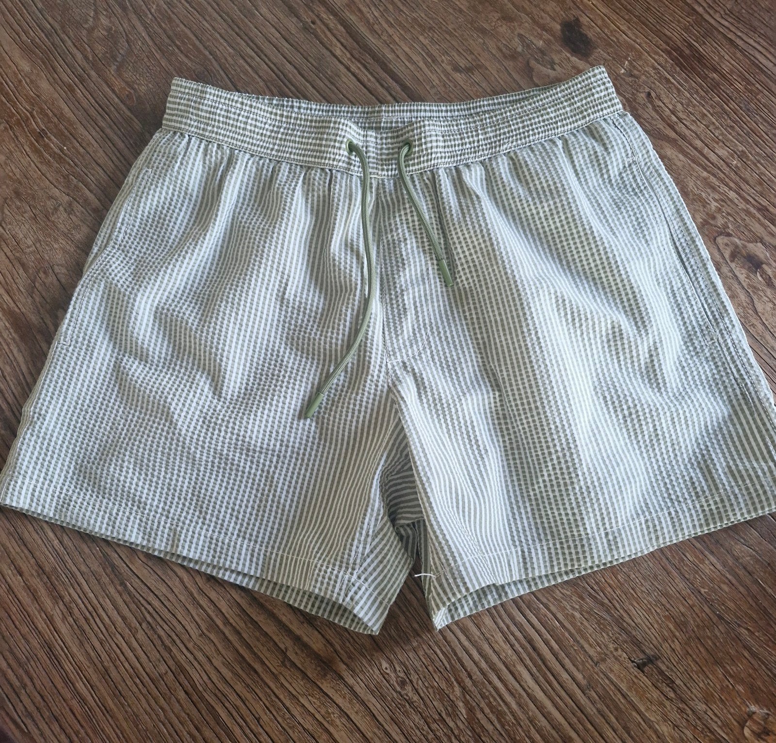 Zara Zwembroek Maat S - Groen/Wit Gestreepte Short, ZARA, Ophalen of Verzenden, Zo goed als nieuw, Zwembroek of Short
