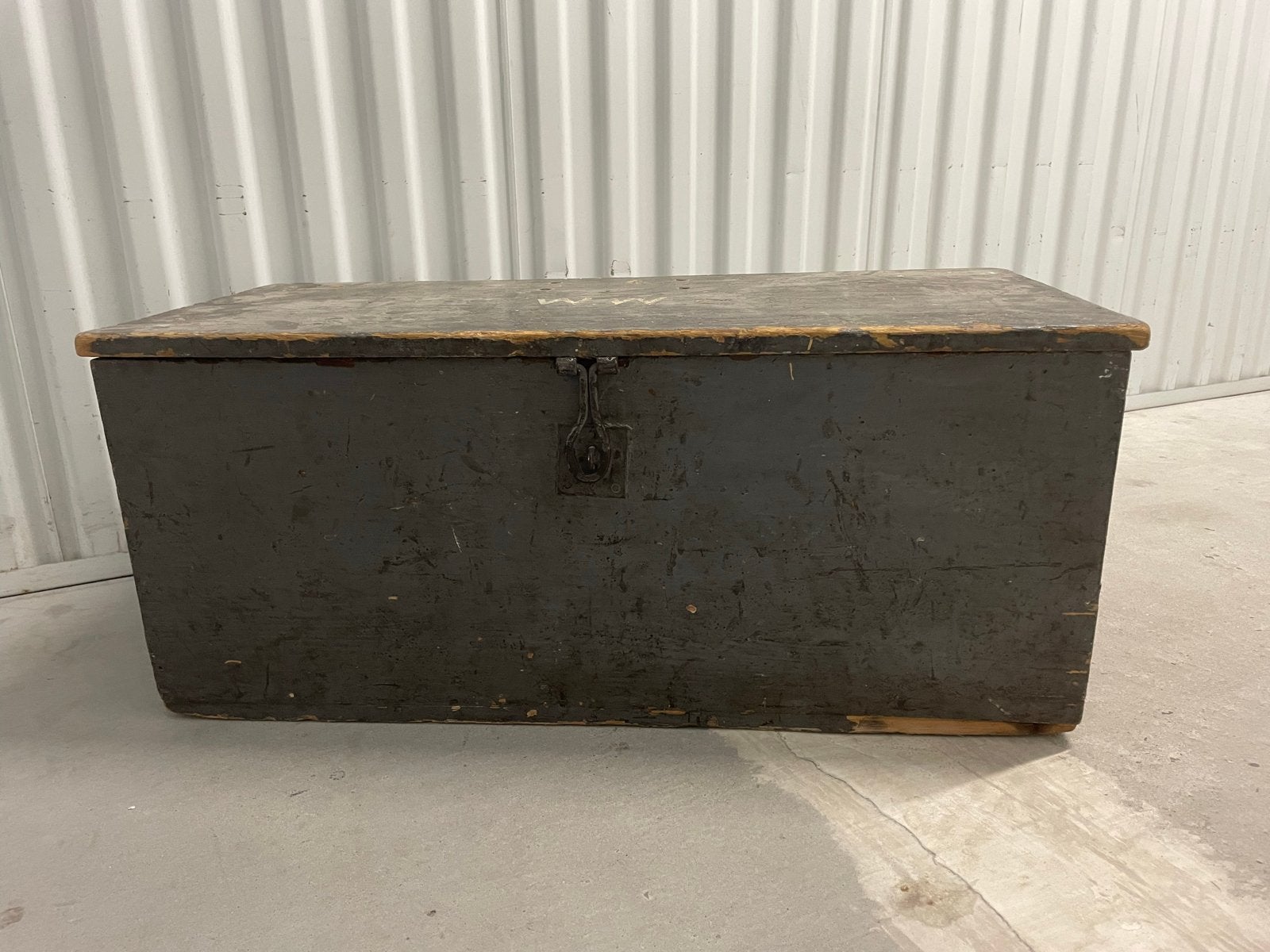 Vintage houten kist met deksel en handvatten, Ophalen