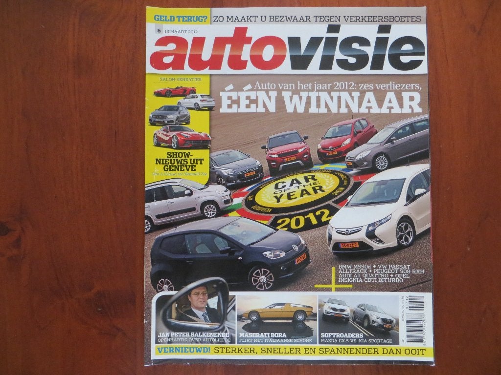Autovisie 6 2012 Auto van het Jaar 2012, Maserati Bora, Ophalen of Verzenden, Zo goed als nieuw, Mazda