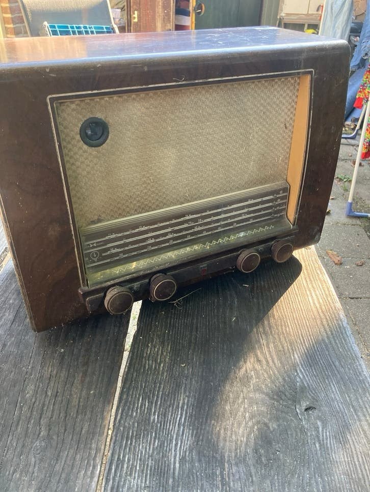 Vintage Philips buizenradio - Decoratief object, Ophalen, Niet werkend, Radio