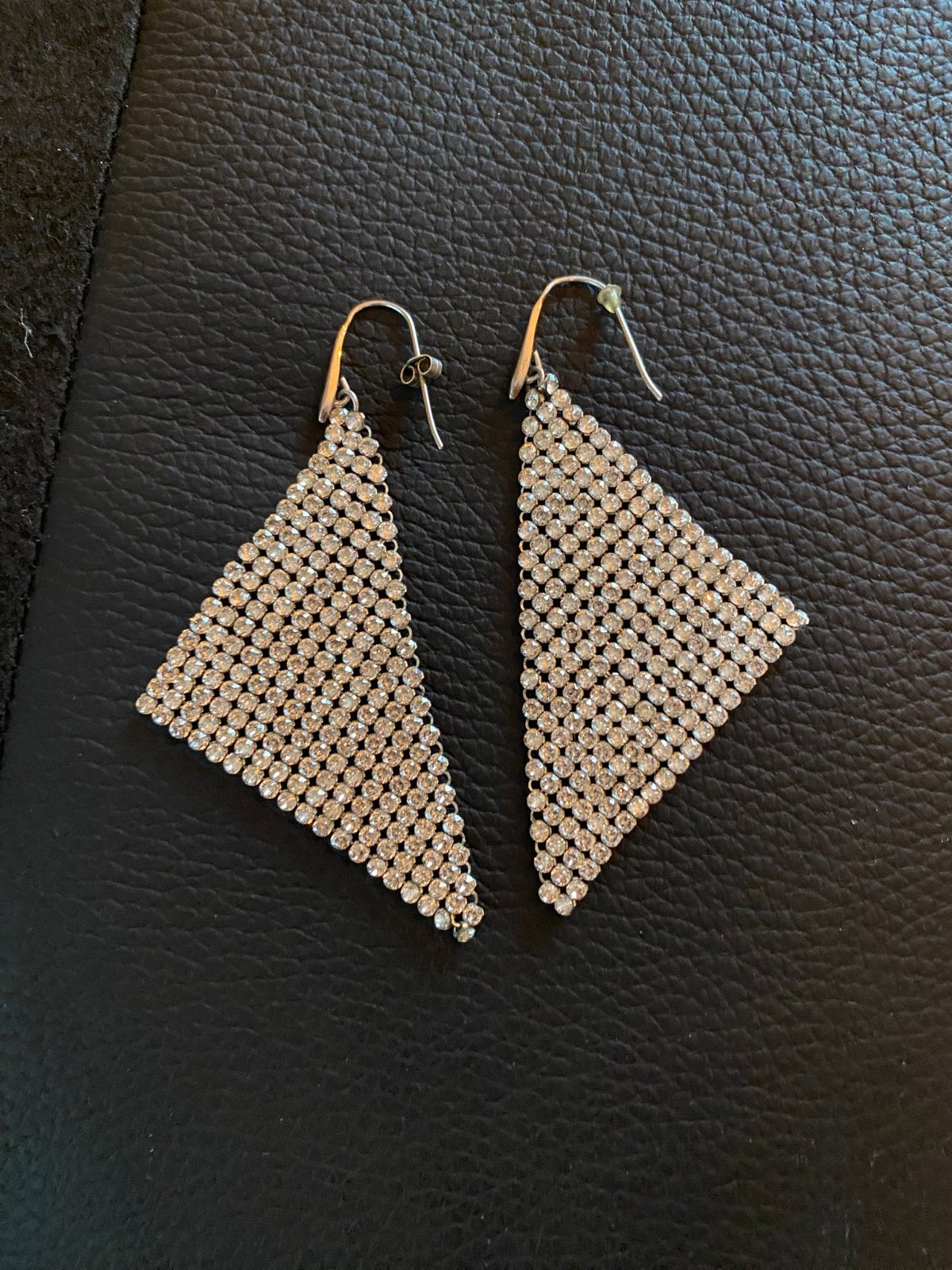 Stijlvolle Driehoekige Oorbellen met Strass, Ophalen, Overige materialen, Hangers, Zo goed als nieuw