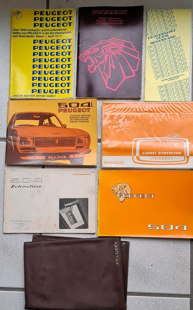 Klassieker Peugeot 504 instructieboekje diverse, Ophalen of Verzenden