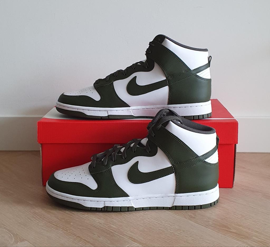Nike Dunk High Retro Khaki EU 46, Overige kleuren, Verzenden, Nike, Nieuw