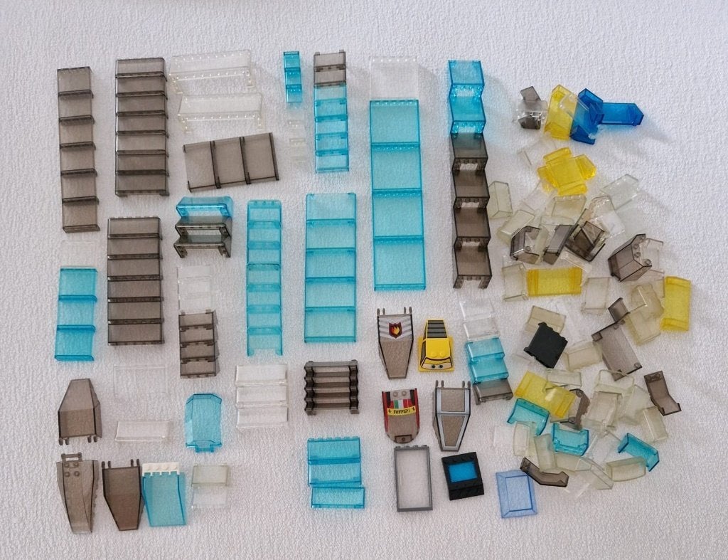 Lego auto- trein- vliegtuig- en diverse ramen- ca 170 stuks, Ophalen of Verzenden, Gebruikt, Losse stenen, Lego