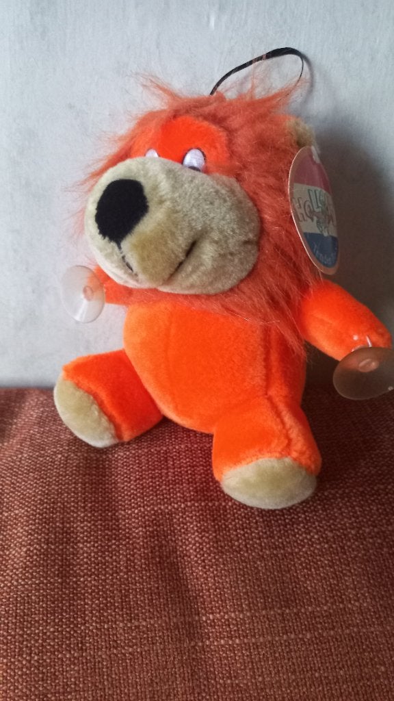 Oranje leeuwtje met zuignappen, Verzamelen, Ophalen of Verzenden, Zo goed als nieuw