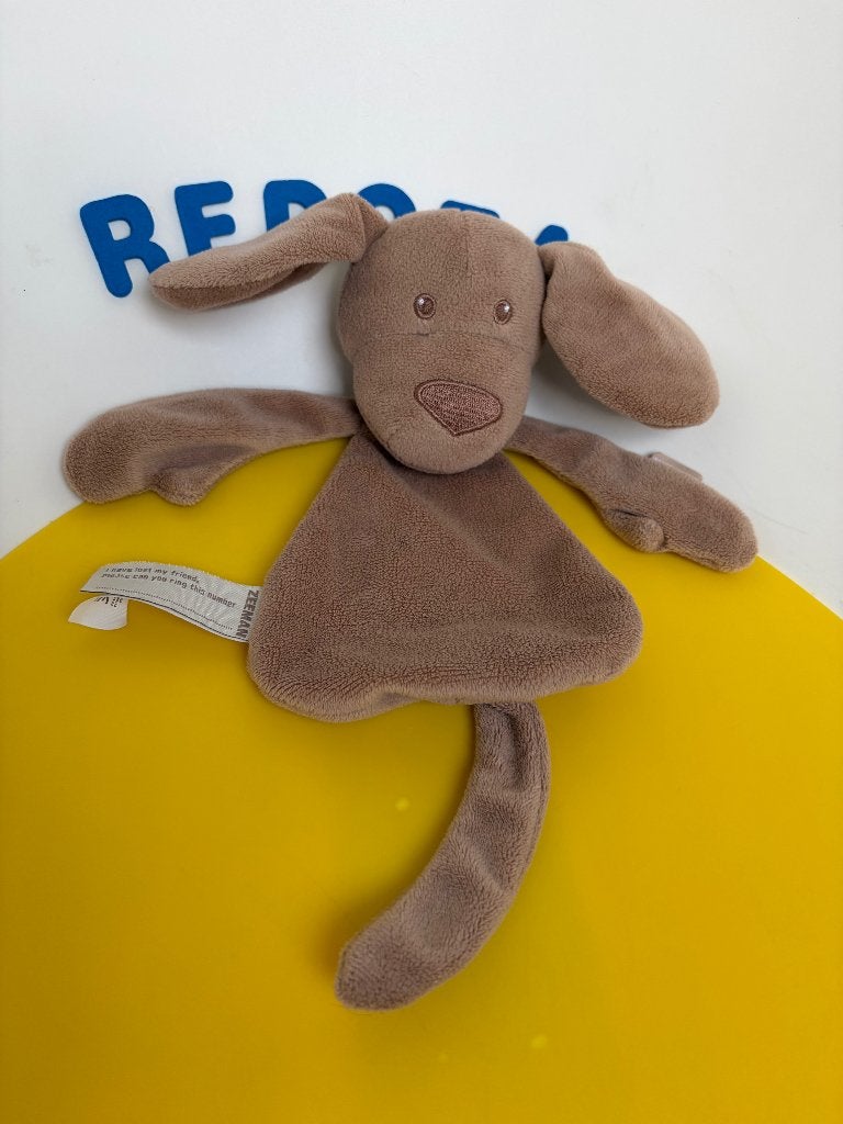 K2766 zeeman doekje hond bruin, Kinderen en Baby's, Speelgoed | Knuffels en Pluche, Ophalen of Verzenden, Zo goed als nieuw, Overige typen