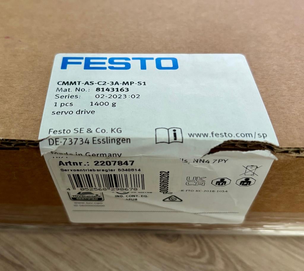 FESTO - Servo Drive - CMMT-AS-C2-3A-PN-S1 - 5340814, Nieuw, Www.festo.com, Www.festo.com, Www.festo.com