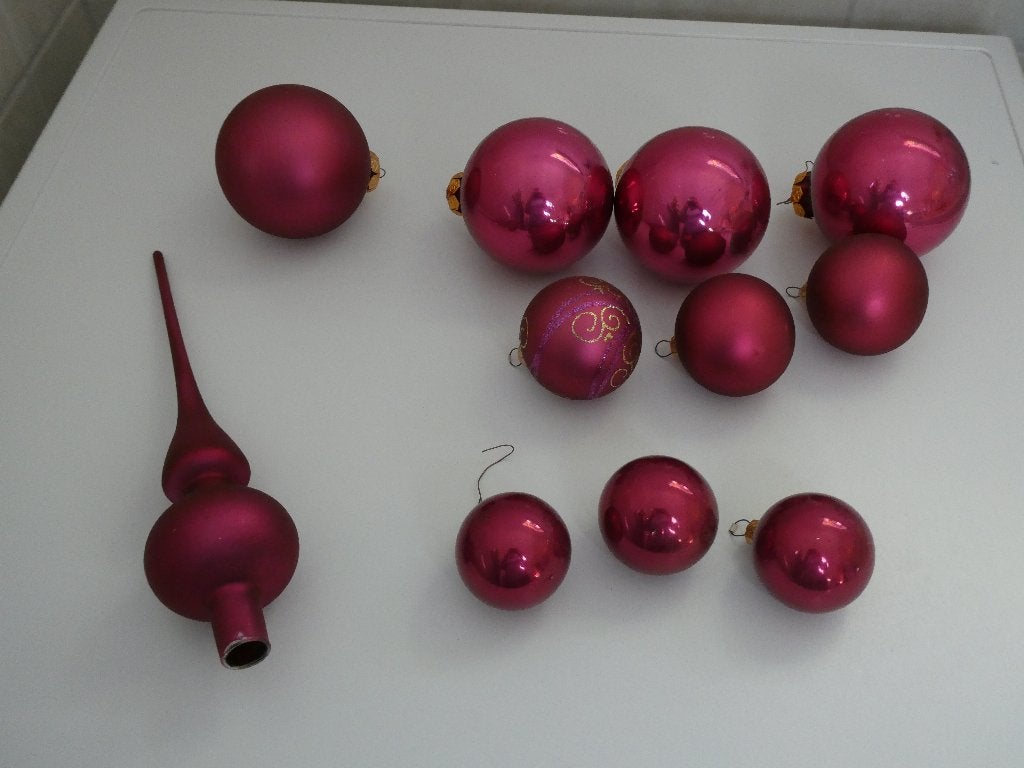 Kerstballen en decoratie Bordeaux, Diversen, Kerst, Ophalen, Gebruikt