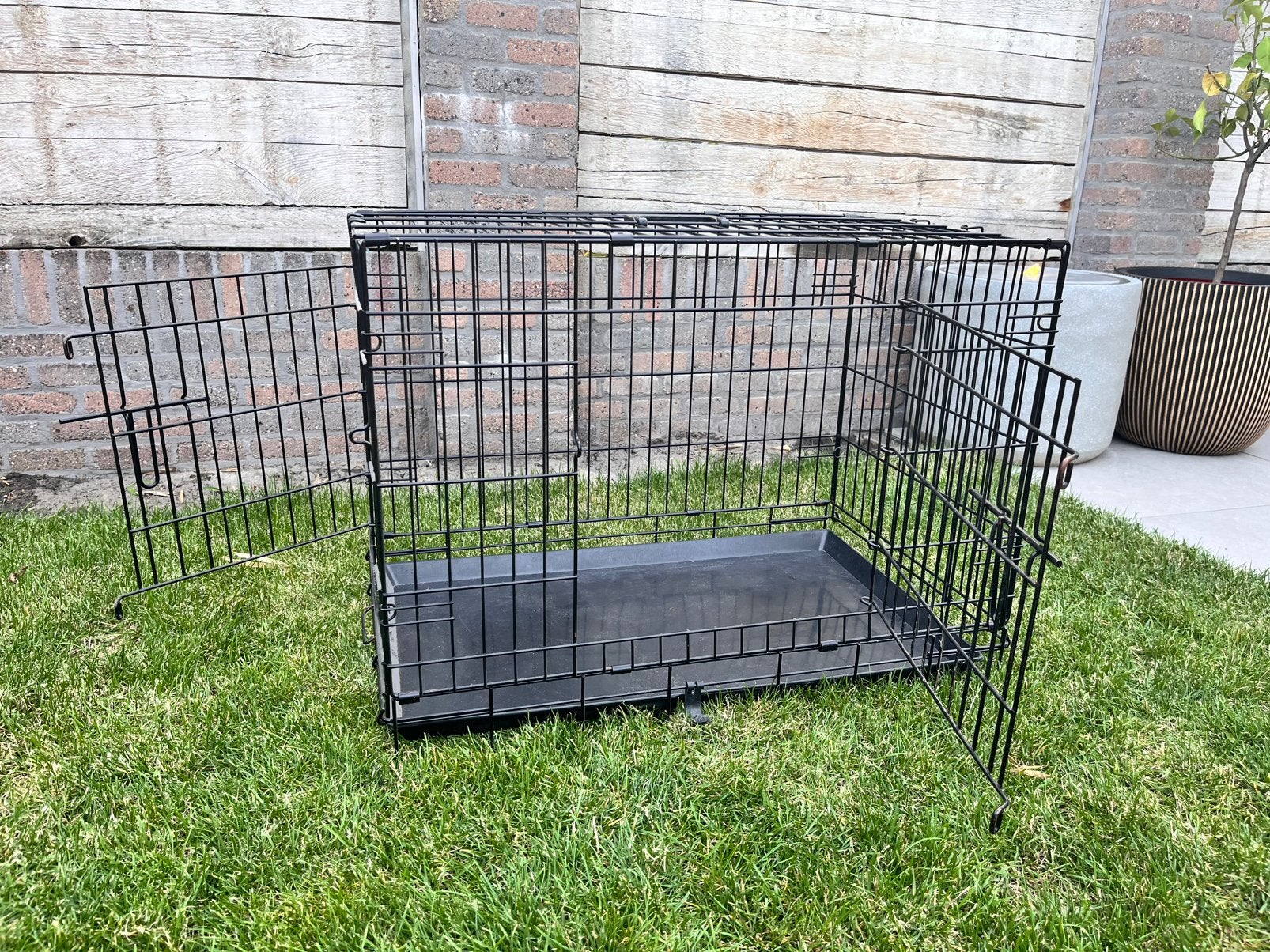 Honden bench zwart, Dieren en Toebehoren, Ophalen, Gebruikt