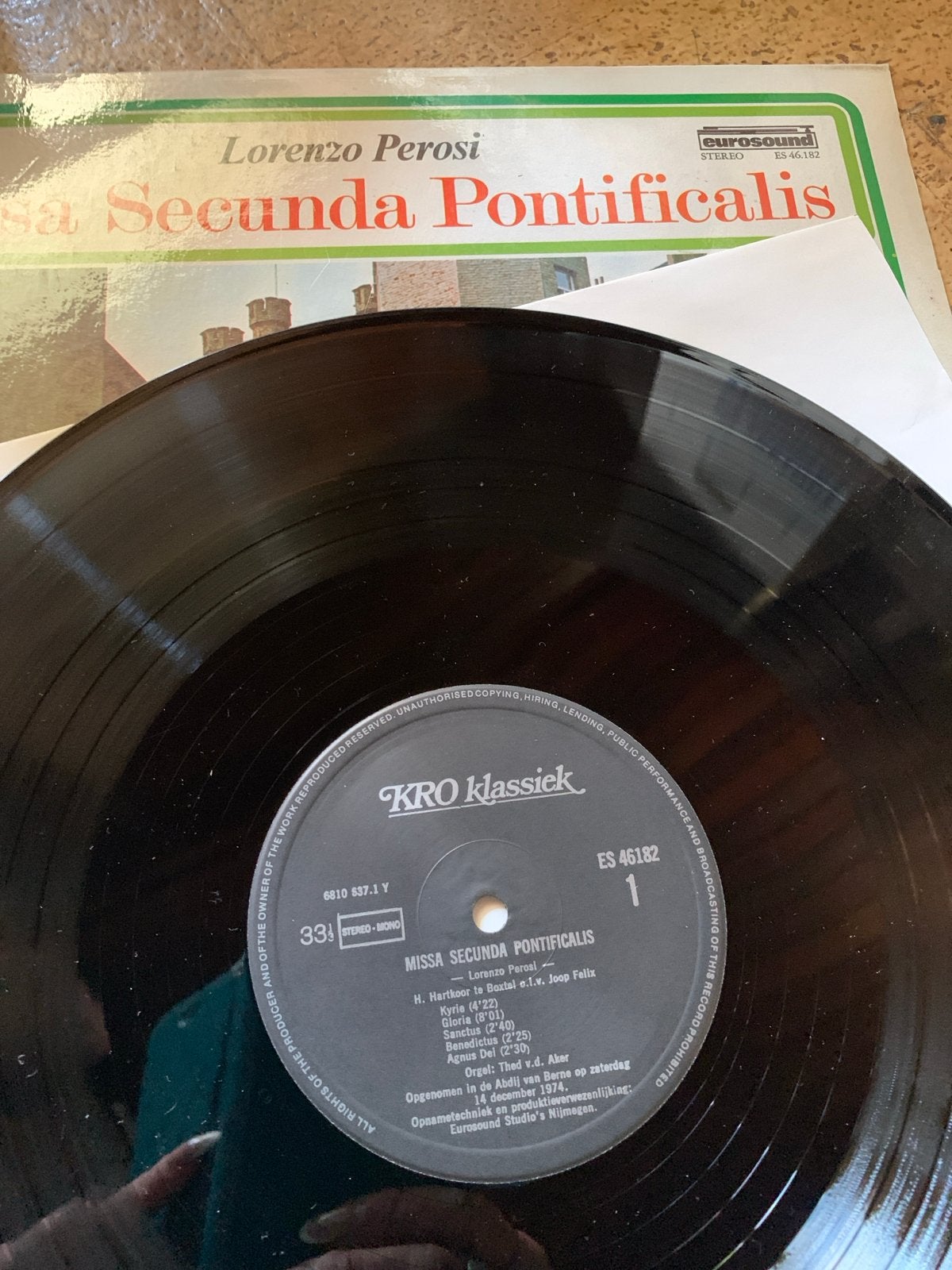 Lorenzo Perosi - Missa Secunda Pontificalis LP KRO klassiek, Gebruikt, Originele persing, Modernisme tot heden, Ophalen of Verzenden